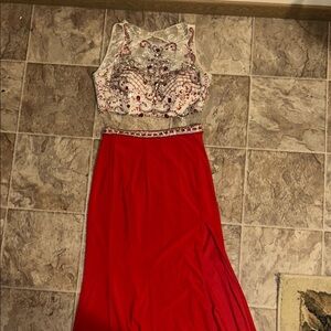 Panoply Red and Silver Embellished Dress